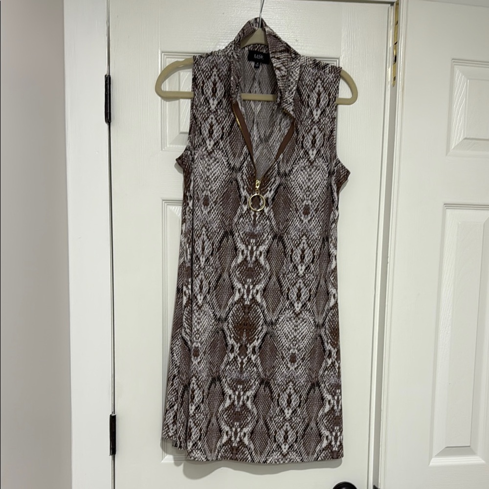 MSK Brown Snake Print Dress